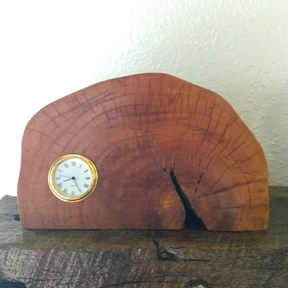 Handmade Natural Boho Wood Block Waterfall Arch Clock